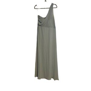 Birdy Grey Sage Green One-Shoulder Chiffon Maxi Dress Women XL Evening Gown Y2K